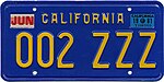 1981. kalifornijska registarska oznaka 002 ZZZ.jpg