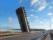 Tilto konstrukcija po 2023-02-14 incidento (nuo Šilainių pusės)
