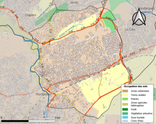 Mappa a colori che mostra l'uso del suolo.