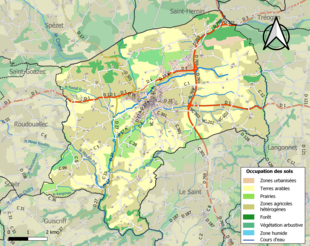 Carte des infrastructures et de l'occupation des sols de la commune en 2018 (CLC).