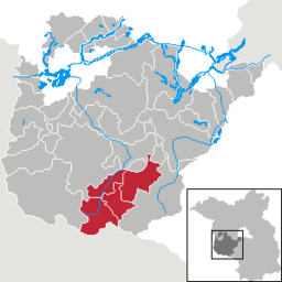 Amt Niemegks läge i Landkreis Potsdam-Mittelmark, Brandenburg