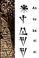 El nom d'Annubanini tal com apareix al principi de la inscripció del relleu rocós