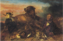 Richard Ansdell's 1865 painting, The Poacher at Bay Ansdell The Poacher At Bay 1865.png