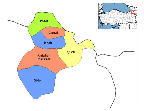 Districten van Ardahan
