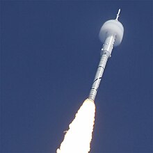 打ち上げられたアレスI-Xテストロケットのベイパーコーン（2009年10月28日）