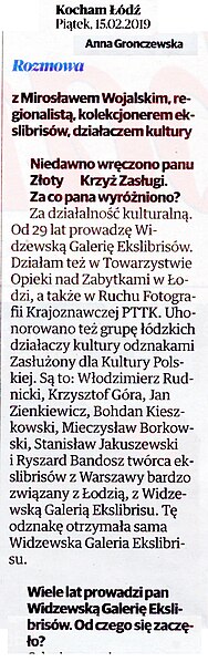 File:Artykuł Anny Gronczewskiej DZ Ł o Widzewskiej Galerii Ekslibrisu 15 lutego 2019 fragment.jpg