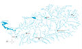 Carte des affluents de l'Aulne.