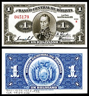 <span class="mw-page-title-main">Boliviano (1864–1963)</span> Currency of Bolivia from 1864 to 1963