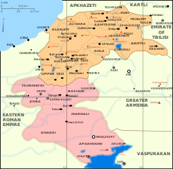 Тао-Кларджеті: історичні кордони на карті