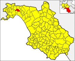 Baronissi within the Province of Salerno and Campania