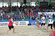 Deutsch: Beachhandball Europameisterschaften 2019 (Beach handball Euro); Tag 6: 7. Juli 2019 – Männerfinale, Dänemark-Norwegen 2:0 (25:18, 19:16) English: Beach handball Euro; Day 6: 7 July 2019 – Men's Final – Denmark-Norway 2:0 (25:18, 19:16)