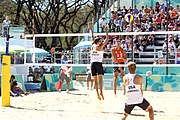 Deutsch: Beachvolleyball bei den Olympischen Jugendspielen 2018; Tag 8, 14. Oktober 2018; Mädchen, Achtelfinale – Mexiko-China 0:2 (15–21/16–21) English: Beach volleyball at the 2018 Summer Youth Olympics at 14 October 2018 – Girls Round of 16 – Mexico-China 0:2 (15–21/16–21)