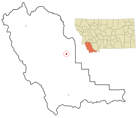 Beaverhead County Montana Incorporated and Unincorporated areas Dillon Highlighted.svg
