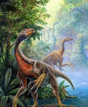 Darstellung zweier Beipiaosaurus inexpectus.