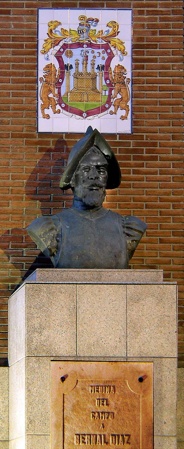 Memorial to Bernal Díaz del Castillo in Medina del Campo, Spain