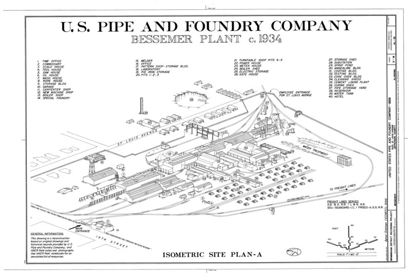 File:Bessemer Plant c. 1934 - United States Pipe and Foundry Company Plant, 2023 St. Louis Avenue at I-20-59, Bessemer, Jefferson County, AL HAER ALA,37-BES,6- (sheet 3 of 16).tif