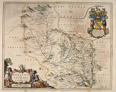 Blaeu - Atlas of Scotland 1654 Blaeu - Atlas of Scotland 1654 - EVIA ET ESCIA - Eskdale.jpg