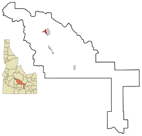Blaine County Idaho Incorporated and Unincorporated areas Ketchum Highlighted.svg