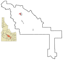 Blaine County Idaho Incorporated e Unincorporated areas Ketchum Highlighted.svg