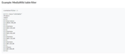 Example: MediaWiki table filter