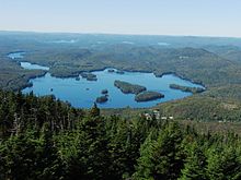 View of Eagle Lake at the outlet of the larger Blue Mountain Lake. Blue Mountain Lake in New York.jpg