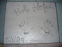 The handprints of Bob Hope in front of The Great Movie Ride at Disney's Hollywood Studios Bob Hope (signature and handprints).jpg