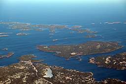 Den västra delen av Boxö sund med Saggöfjärden längst till vänster.
