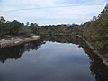 Suwannee River, looking north from the Frank R. Norris Bridge. The river forms the county line here between Suwannee and Lafayette counties.