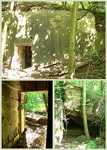 Bunker of the meadow battery with 1.5 meter thick concrete ceilings