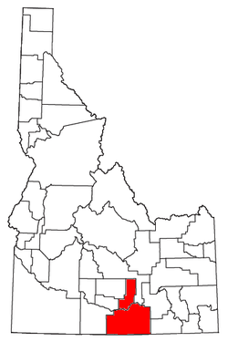 Umístění mikropolitické statistické oblasti Burley v Idaho