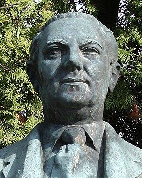 Bust of Vítězslav Nezval in Dalešice, Třebíč District.jpg