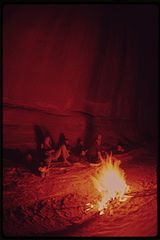 CAMPING AT NIGHT DURING A WEEK-LONG HIKING TRIP THROUGH WATER CANYON AND THE MAZE, A REMOTE AND RUGGED REGION IN THE... - NARA - 545778.jpg
