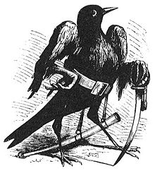 Camio in bird form as depicted in Collin de Plancy's Dictionnaire Infernal, 1863 edition. Caim in bird form.jpg