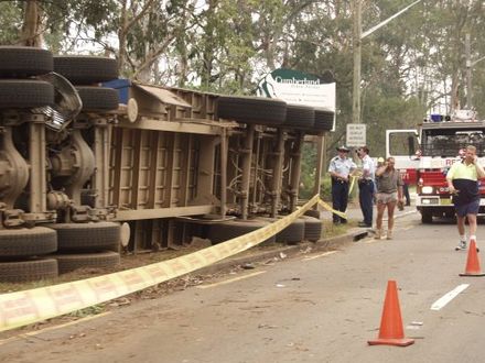 A rollover in Sydney, Australia on Christmas Day, 2001.