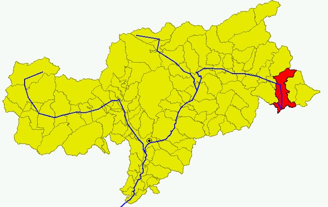 Poziția comunei în cadrul provinciei