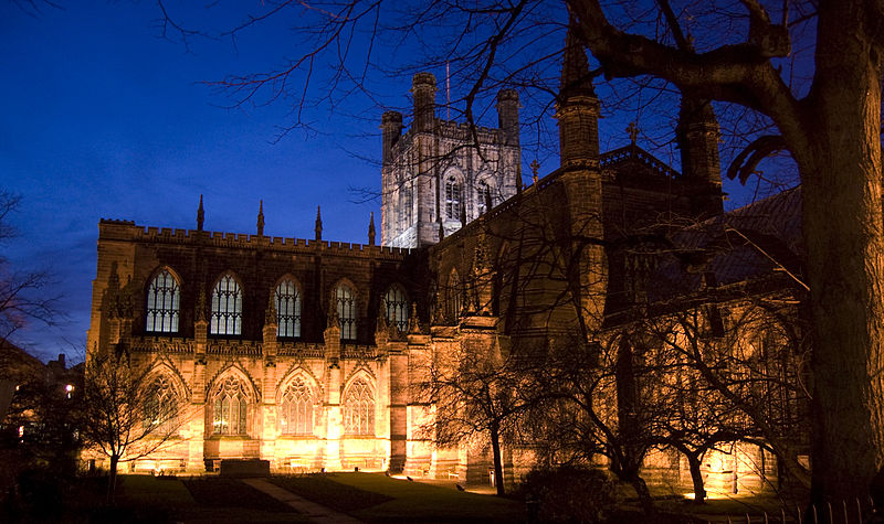 File:Chester Cathedral at dusk.jpg