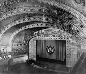 Interior del Auditorium Theatre desde el balcón, Adler & Sullivan, 1889, Chicago.