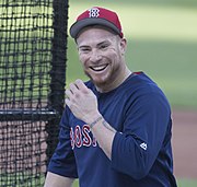 Christian Vazquez (pictured here with the Red Sox) had 2 RBI and threw a runner out in Game 3. Christian Vazquez in 2017 (37215301271).jpg