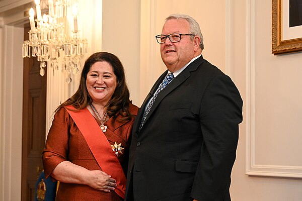 Current Speaker Gerry Brownlee at his confirmation as Speaker with Governor-General Cindy Kiro