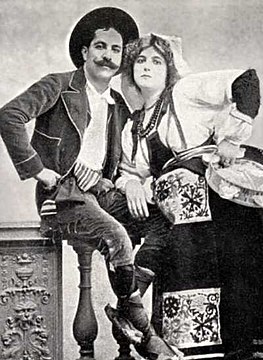 Clara Ward et Rigó Jancsi, d'après une carte postale allemande vers 1905.
