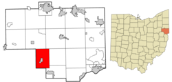 Columbiana County Ohio incorporated and unincorporated areas Franklin highlighted.png
