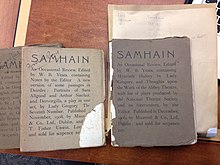 Three issues of Samhain Copies of Samhain Magazine from 1901-1903, in University of Victoria Library's Special Collections.jpg