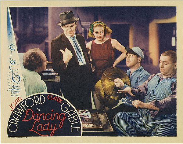 Lobby card with Healy, Joan Crawford and the Stooges in MGM's Dancing Lady (1933)