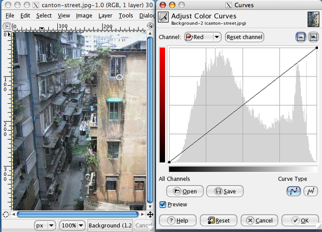 GIMP - Basic Color Curves