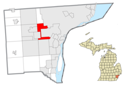 Location within Wayne County