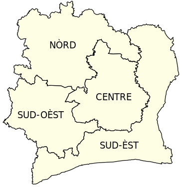 Los quatre departaments creats en 1961.