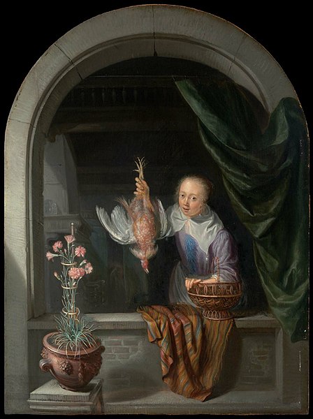 File:Dominicus van Tol - Woman in a Window, Holding a Dead Fowl - 30.503 - Museum of Fine Arts.jpg