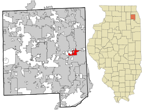 DuPage County Illinois incorporated and unincorporated areas Oakbrook Terrace highlighted.svg