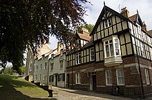 The university's Department of Theology is partly housed in buildings on Dun Cow Lane Dun Cow Lane.jpg