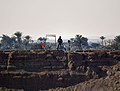 Egyptian military forces guard post at the brink of the Suez Canal